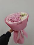 Bukiet z hortensji i eustomą w pastelowych kolorach – kompozycja Studio Deluxe Poznań.