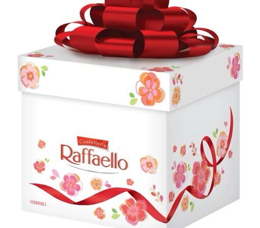 Raffaello pudełko 300g z kokardką – elegancki, słodki dodatek do prezentu z Studio Deluxe Poznań.