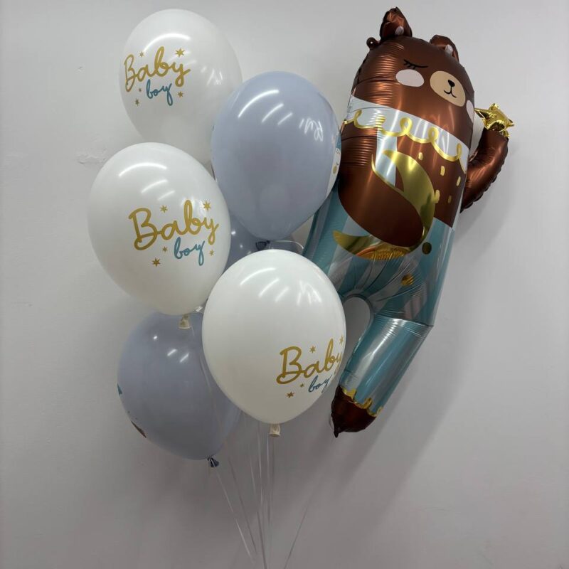 Balony na narodziny Baby Boy – zestaw na narodziny chłopca od Studio Deluxe Poznań