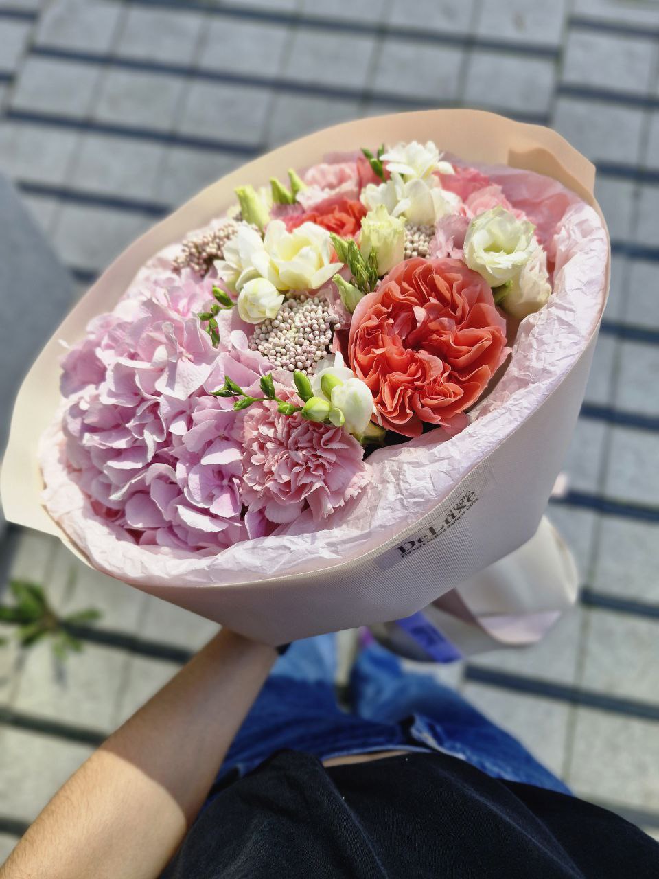 IMG_9132 Bukiet z hortensji i piwoniowej róży