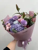 Bukiet z hortensją, piwonią i lilią w pastelowych odcieniach Studio Deluxe Poznań