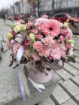 flowerbox z gerbera chryzantema róża Studio Deluxe Poznań