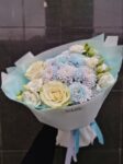 Pastelowy bukiet z chryzantemami, różami i eustomą Studio Deluxe