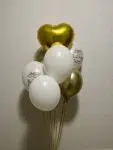 Zestaw balonów urodzinowych złoto–biały „Happy Birthday” | Studio Deluxe