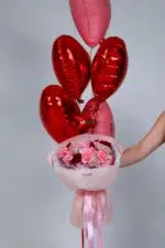 Zestaw Walentynkowy – Bukiet i balony serce | Studio Deluxe