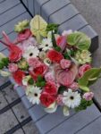 Dopaminowy bukiet z gerberą, anthurium i różą