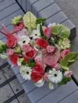 Dopaminowy bukiet z gerberą, anthurium i różą